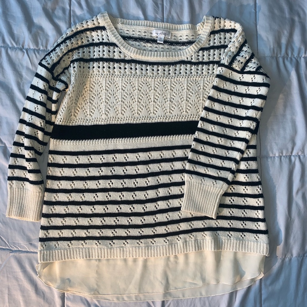 Charming Charlie Crew Neck Striped Sweater